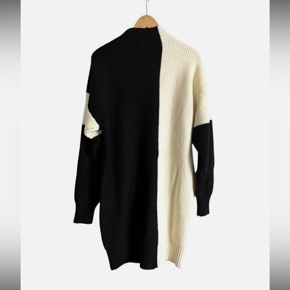 Daily Practice Sweater Dress | Tunic, Mock Neck, Long Sleeve Black Ivory Size M - Picture 3 of 11